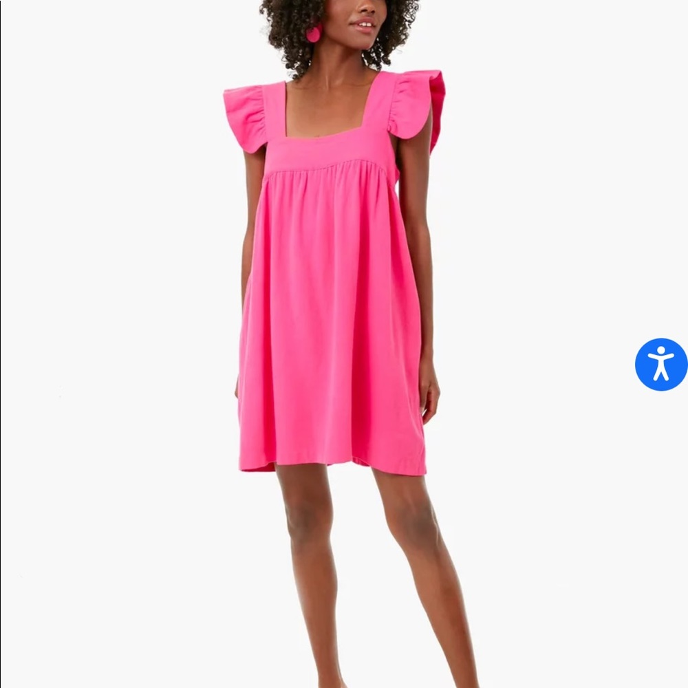 Tuckernuck Camellia Pink Hazel Flutter Sleeve Dress